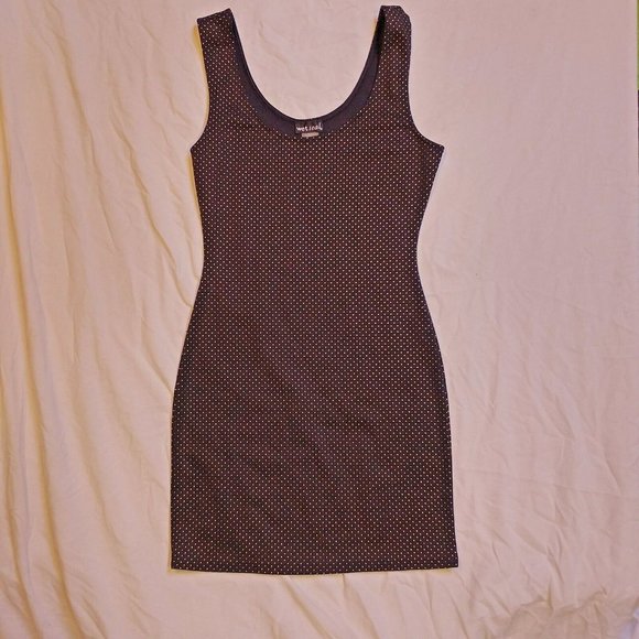 Wet Seal Black Studded Bodycon Dress Sz M - Picture 1 of 7